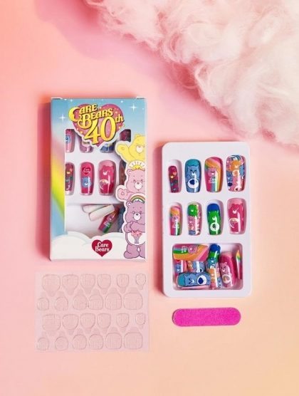 Комплект Разкошни Press-on Изкуствени Нокти 24 броя Care Bears, Нокти с Мечета, Нокти с Лепило, Нокти с Декорация, Цветни Нокти, Нокти в Домашни Условия, Дамски Нокти, Маникюр с Нокти, Поставяне на Нокти, Press on Нокти, Магазин за Нокти