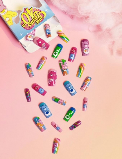 Комплект Разкошни Press-on Изкуствени Нокти 24 броя Care Bears, Нокти с Мечета, Нокти с Лепило, Нокти с Декорация, Цветни Нокти, Нокти в Домашни Условия, Дамски Нокти, Маникюр с Нокти, Поставяне на Нокти, Press on Нокти, Магазин за Нокти