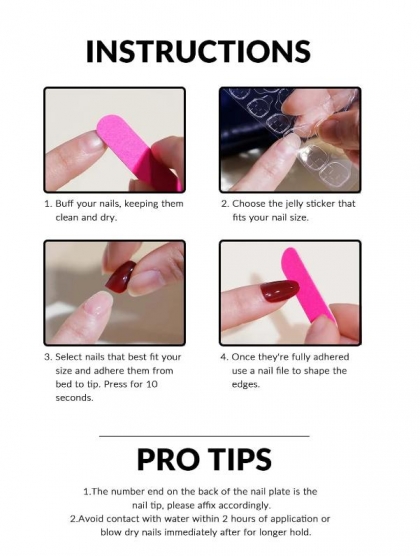 Beautiful Set - 24pcs  Long Coffin Fire Pink Design Fake Press on Nail