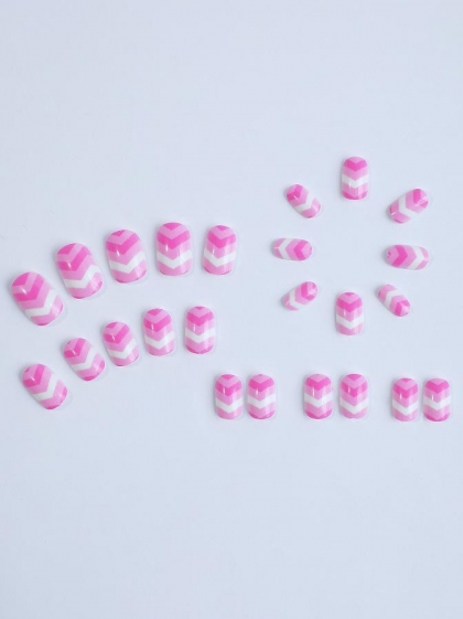 Beautiful Kids Set - 24pcs Short Square Childrens Cartoon Cute Design Fake Press on Nail