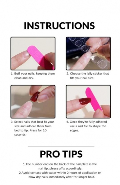 Beautiful Set - 24pcs Long Coffin Sparkle Fake Press on Nail & 1sheet Tape & 1pc Nail File