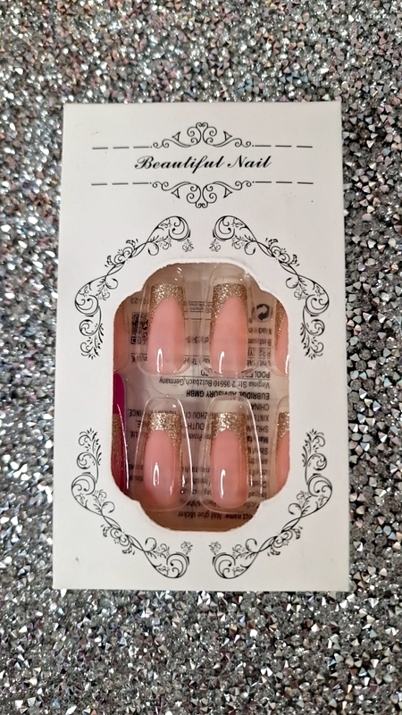 24-Piece Coffin Rhinestone Decor Fake Nails – Press On, Glue On, False Nails, China