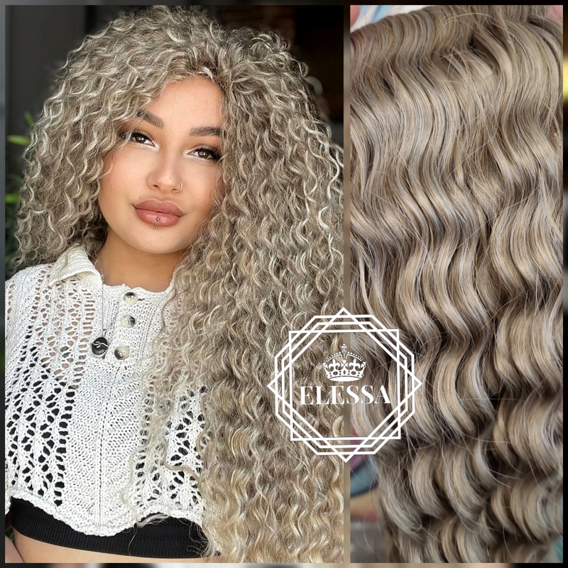 - 24” ash blonde mermaid curly wave hair extensions Accessories | 24 Ash Blonde Mermaid Curly Wave Hair  main image 4