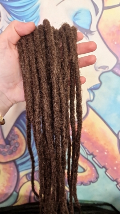 Двойни Расти / Дредове за Коса Дизайн - Double Ended Dreadlock , Ръчно Плетени Расти, Естествено Кафяви Дълги Расти за Коса, Дредове за Коса, Натурално Кафяви Дредове, Расти за Мъж, Расти за Жена, Дълги Натурални Расти за Коса, Екстеншъни за Коса, Кафяви 