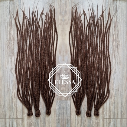 Двойни Расти / Дредове за Коса Дизайн - Double Ended Dreadlock , Ръчно Плетени Расти, Естествено Кафяви Дълги Расти за Коса, Дредове за Коса, Натурално Кафяви Дредове, Расти за Мъж, Расти за Жена, Дълги Натурални Расти за Коса, Екстеншъни за Коса, Кафяви 