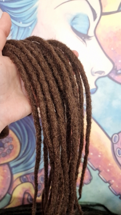 Двойни Расти / Дредове за Коса Дизайн - Double Ended Dreadlock , Ръчно Плетени Расти, Естествено Кафяви Дълги Расти за Коса, Дредове за Коса, Натурално Кафяви Дредове, Расти за Мъж, Расти за Жена, Дълги Натурални Расти за Коса, Екстеншъни за Коса, Кафяви 
