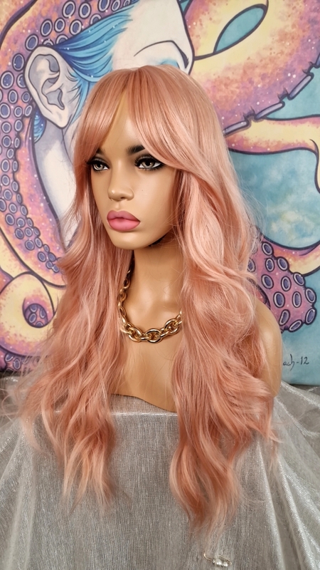 Amazing Long Curly Hairstyle Mixed - Light Peach and Light  display picture 3