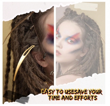 Gold Large-Eye Hair Weaving Needle – Professional Hook for Dreadlocks, Hair Extensions, and Wig Styling, Professional Gold Hair Needle – For Locticians, Stylists & Wig Makers