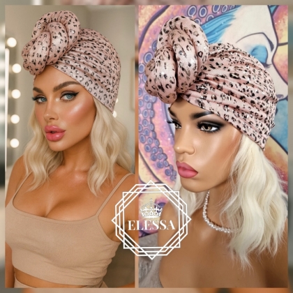 Ултра Модно Величие Golden Rose Luxe Розова Грация - Екзотичен Дамски Тюрбан със Златен Леопардов Блясък и Артистична Душа, Бохемски Шарм и Парижки Блясък, Луксозни Тюрбани, Ежедневни Тюрбани за Глава, Гламурна Енергия за Модерната Богиня, Шапки за Жени