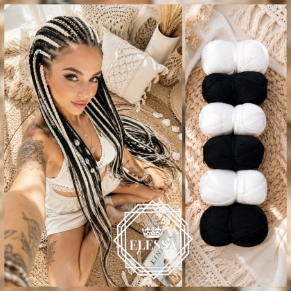 Комплект Бразилско Влакно за Плитки и Прически / Прежда за Коса / Jumbo Braids / Senegalese Twists / Afro Braids / Faux Locs / Crochet Braids / Hair Extensions / Protective Hairstyles / Braiding Hair Yarn / Dreadlocks / Twist Braids / DIY Hair Braiding