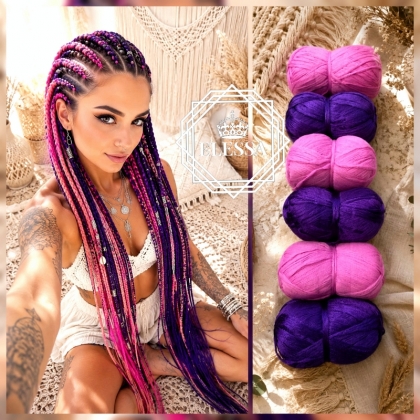 Комплект Бразилско Влакно за Плитки и Прически / Прежда за Коса / Jumbo Braids / Senegalese Twists / Afro Braids / Faux Locs / Crochet Braids / Hair Extensions / Protective Hairstyles / Braiding Hair Yarn / Dreadlocks / Twist Braids / DIY Hair Braiding