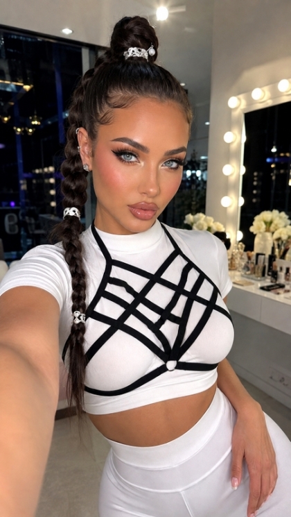 Черен Еластичен Body Harness Top Black Passion - Регулируемо Бижу за Тяло с Геометрични Ленти, Фестивален и Клубен Аксесоар, Rave, Сцена и Фотосесии