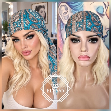 Дамски Тюрбан За Глава - Лек Еластичен Модел с Флорални и Пейсли Мотиви в Тюркоазено
