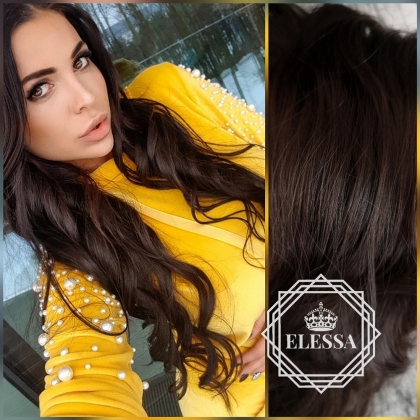Комплект Екстеншъни за Коса с Клипси - 65 см, 200 г | Естествено Тъмно Кафяв #10 Цвят | Дълги Къдрави Треси за Удължаване и Сгъстяване на Косата, Треси Онлайн, Магазин за Екстеншъни Онлайн ЕЛЕСА